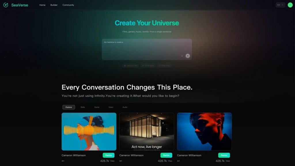 interface seaverse ai website